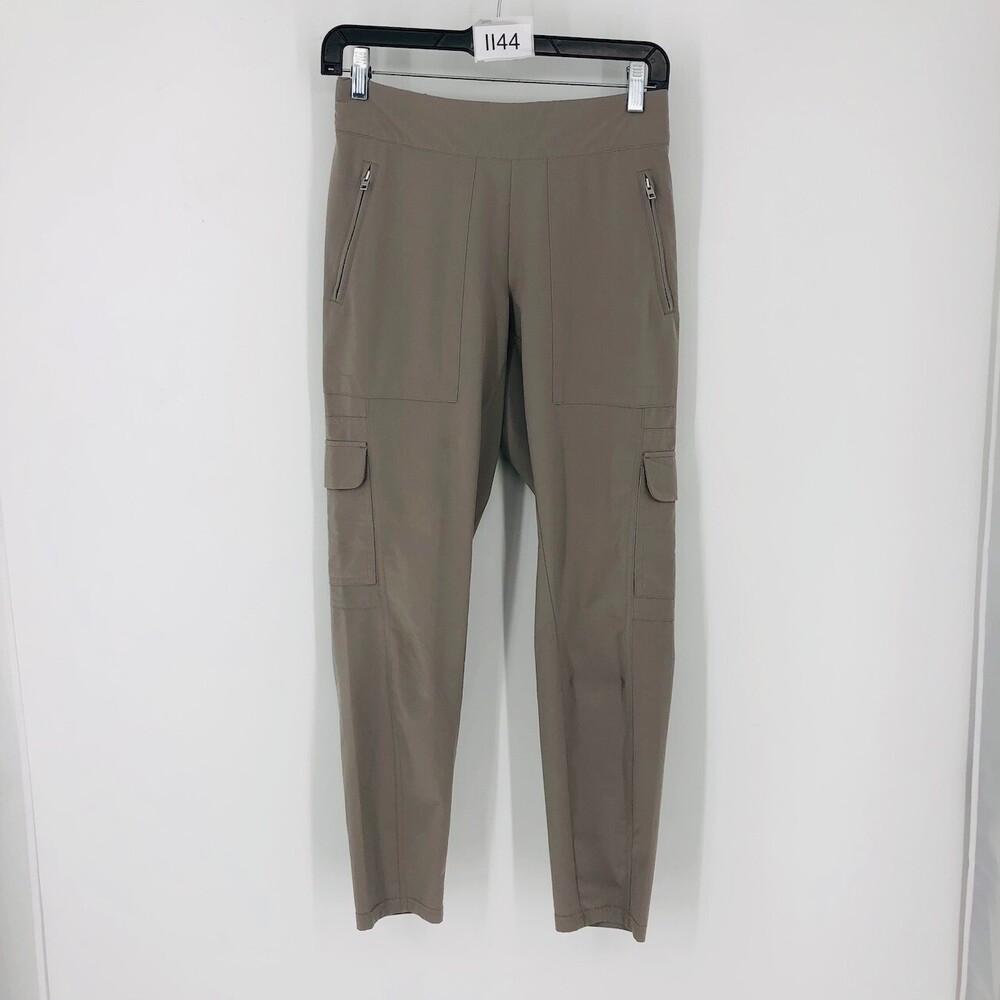 Athleta Chelsea Women's Khaki Pockets Elastic Waist Pull-On Cargo Pant Size 2